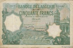 50 Francs ALGERIA  1936 P.080a F