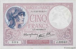 5 Francs FEMME CASQUÉE modifié  FRANCE  1939 F.04.04