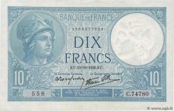 10 Francs MINERVE modifié FRANCIA  1939 F.07.12