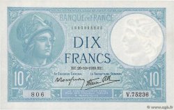 10 Francs MINERVE modifié FRANCIA  1939 F.07.13