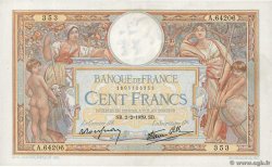100 Francs LUC OLIVIER MERSON type modifié FRANKREICH  1939 F.25.41 fVZ