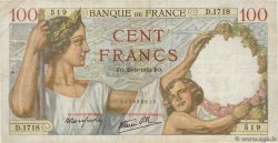 100 Francs SULLY FRANKREICH  1939 F.26.08
