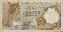 100 Francs SULLY FRANKREICH  1940 F.26.39 fS