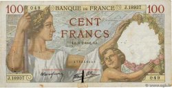 100 Francs SULLY FRANCE  1941 F.26.46 B