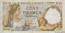 100 Francs SULLY FRANKREICH  1941 F.26.54 fSS