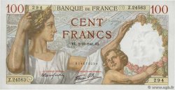 100 Francs SULLY FRANCIA  1941 F.26.58 q.FDC