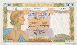 500 Francs LA PAIX FRANKREICH  1941 F.32.25 fST