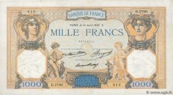 1000 Francs CÉRÈS ET MERCURE FRANKREICH  1937 F.37.10