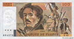 100 Francs DELACROIX modifié FRANCIA  1980 F.69.04b FDC