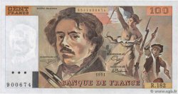 100 Francs DELACROIX imprimé en continu FRANCIA  1991 F.69bis.03b2