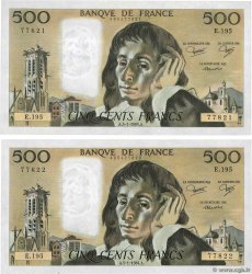 500 Francs PASCAL Consécutifs FRANCIA  1984 F.71.30