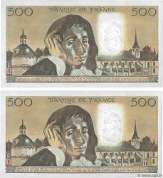 500 Francs PASCAL Consécutifs FRANCE  1985 F.71.33 AU+