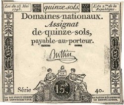 15 Sols FRANCIA  1793 Ass.41a AU