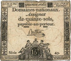 15 Sols FRANCE  1793 Ass.41a B+