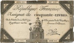50 Livres  FRANCIA  1792 Ass.39a