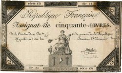 50 Livres FRANCIA  1792 Ass.39a RC+