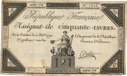 50 Livres FRANCE  1792 Ass.39a TB