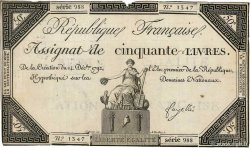 50 Livres FRANCE  1792 Ass.39a F+