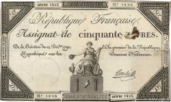 50 Livres FRANCE  1792 Ass.39a VF