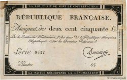 250 Livres FRANCE  1793 Ass.45a VF