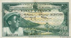 20 Francs CONGO BELGE  1957 P.31 TTB