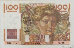 100 Francs JEUNE PAYSAN FRANCE  1949 F.28.23 SPL