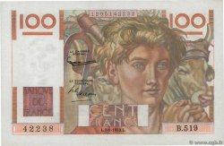 100 Francs JEUNE PAYSAN FRANKREICH  1953 F.28.35 fST