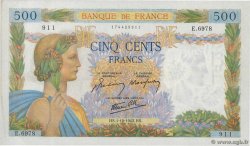 500 Francs LA PAIX FRANCE  1942 F.32.41