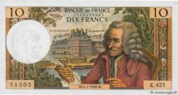 10 Francs VOLTAIRE FRANCIA  1968 F.62.33 q.FDC