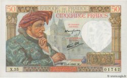 50 Francs JACQUES CŒUR FRANKREICH  1941 F.19.05