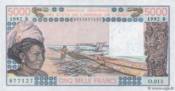 5000 Francs WEST AFRIKANISCHE STAATEN  1992 P.208Bn