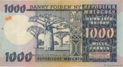 1000 Francs - 200 Ariary MADAGASCAR  1974 P.065a MBC