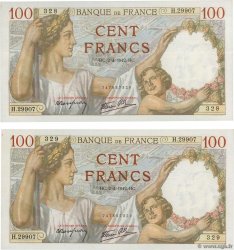 100 Francs SULLY Consécutifs FRANCE  1942 F.26.69