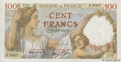 100 Francs SULLY FRANKREICH  1942 F.26.69