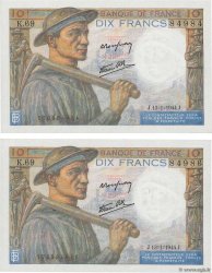 10 Francs MINEUR Lot FRANCE  1944 F.08.10