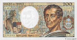 200 Francs MONTESQUIEU FRANCE  1989 F.70.09 AU