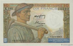 10 Francs MINEUR FRANCE  1949 F.08.20 SUP