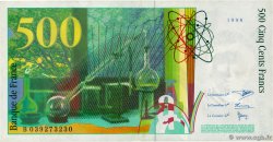 500 Francs PIERRE ET MARIE CURIE FRANCE  1998 F.76.04 pr.TTB