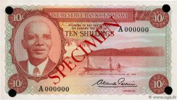 10 Shillings Spécimen MALAWI  1964 P.02s q.FDC