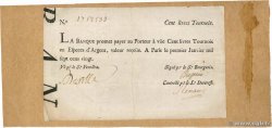 100 Livres Tournois typographié FRANCE  1720 Dor.26 TTB