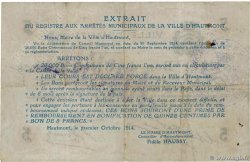5 Francs Annulé FRANCE regionalism and miscellaneous Hautmont 1914 JP.59-1291 F+