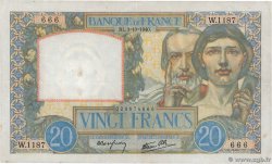 20 Francs TRAVAIL ET SCIENCE FRANCE  1940 F.12.08