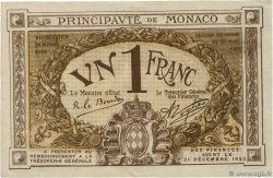 1 Franc MONACO  1920 P.04a q.SPL