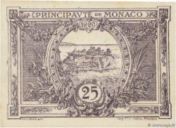 25 Centimes MONACO  1920 P.02b q.FDC