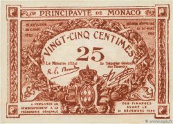25 Centimes MONACO  1920 P.01a ST