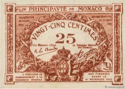 25 Centimes  MONACO  1920 P.01a