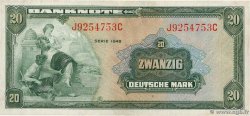 20 Deutsche Mark GERMAN FEDERAL REPUBLIC  1948 P.06a VF