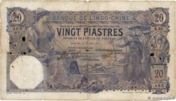 20 Piastres INDOCHINE FRANÇAISE  1917 P.038b B+