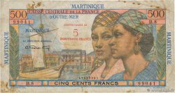 5 NF sur 500 Francs Pointe à pitre MARTINIQUE  1960 P.38
