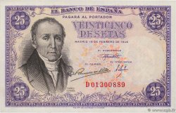 25 Pesetas SPANIEN  1946 P.130a fST